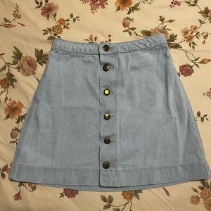 American Apparel Button Down Jean Skirt